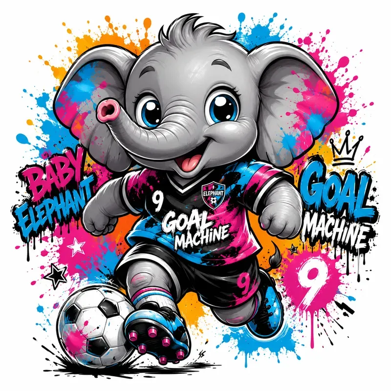 Cute Baby Animal Football Mascots