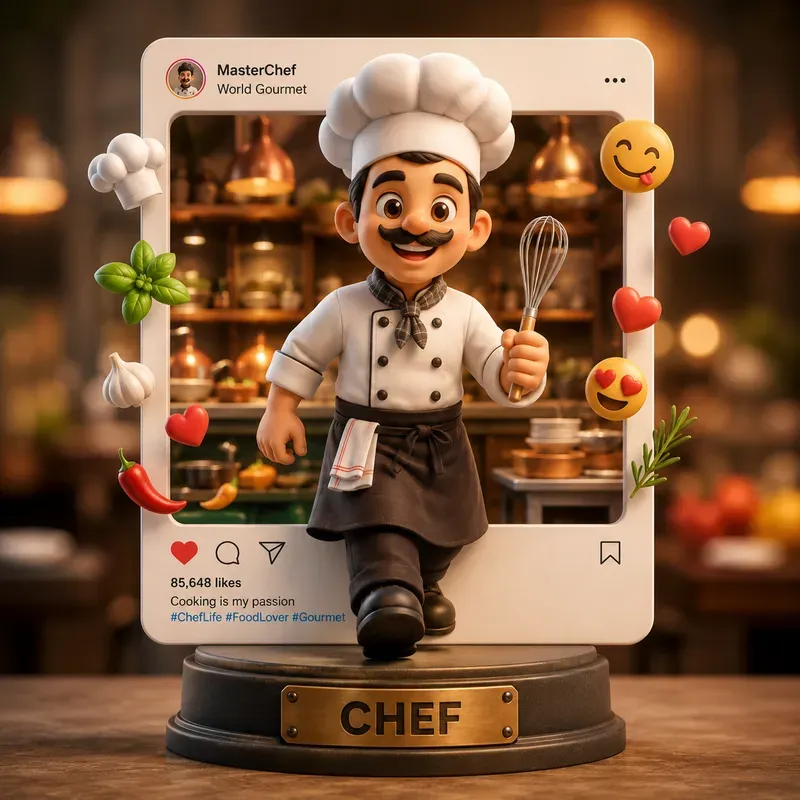 Cute 3D Social Frame Characters