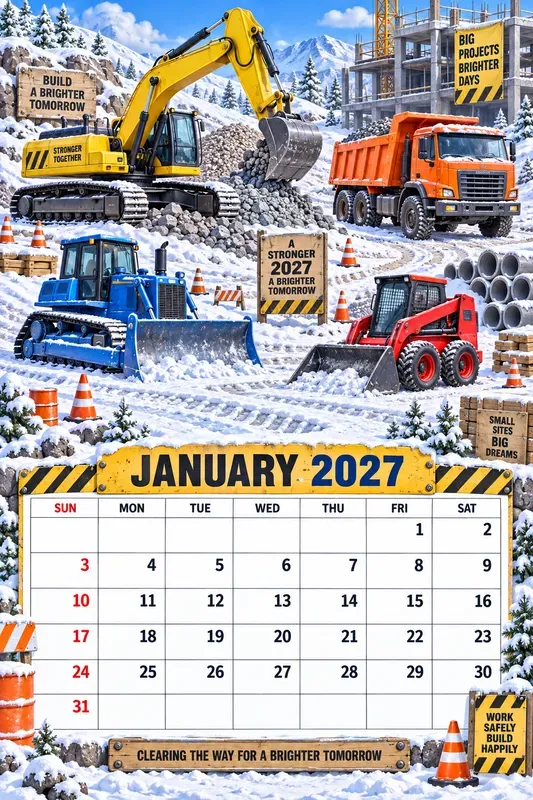 Cute Construction Trucks 2027 Calendars