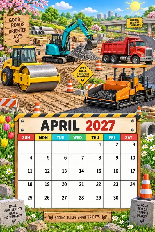 Cute Construction Trucks 2027 Calendars