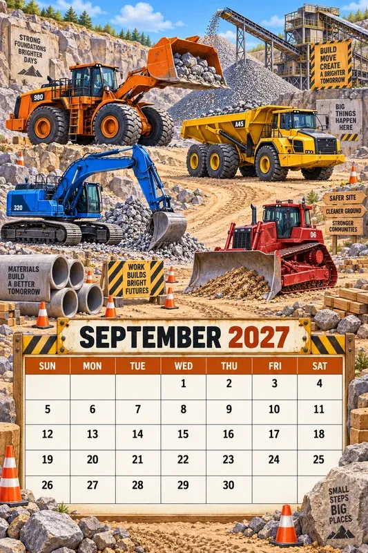 Cute Construction Trucks 2027 Calendars