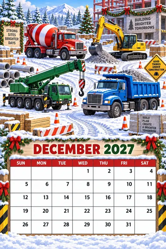 Cute Construction Trucks 2027 Calendars