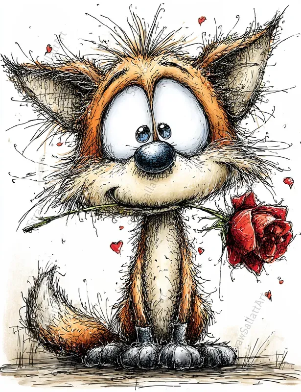 Love Animals Valentine Clipart Postcards