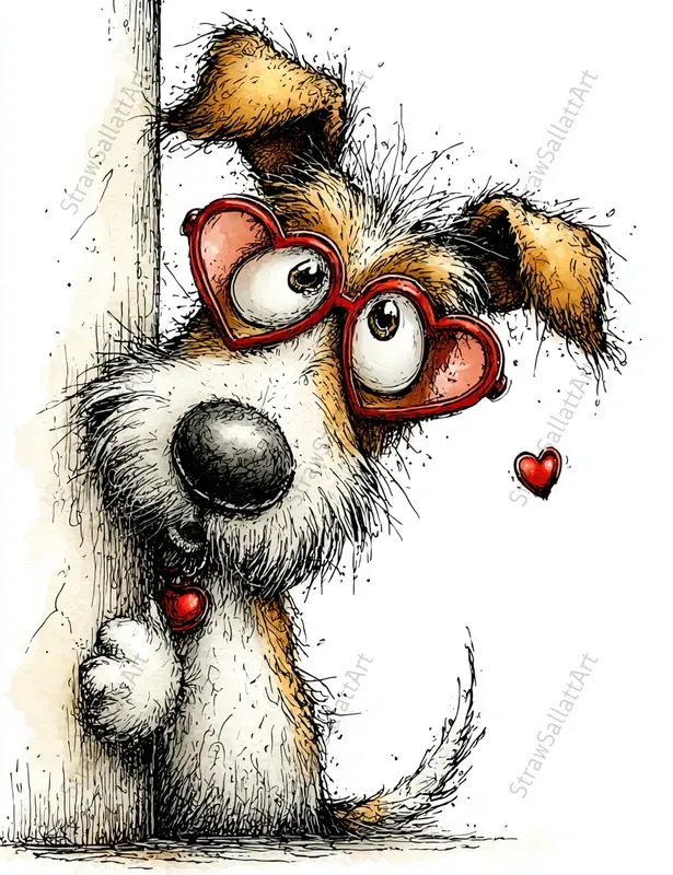 Love Animals Valentine Clipart Postcards