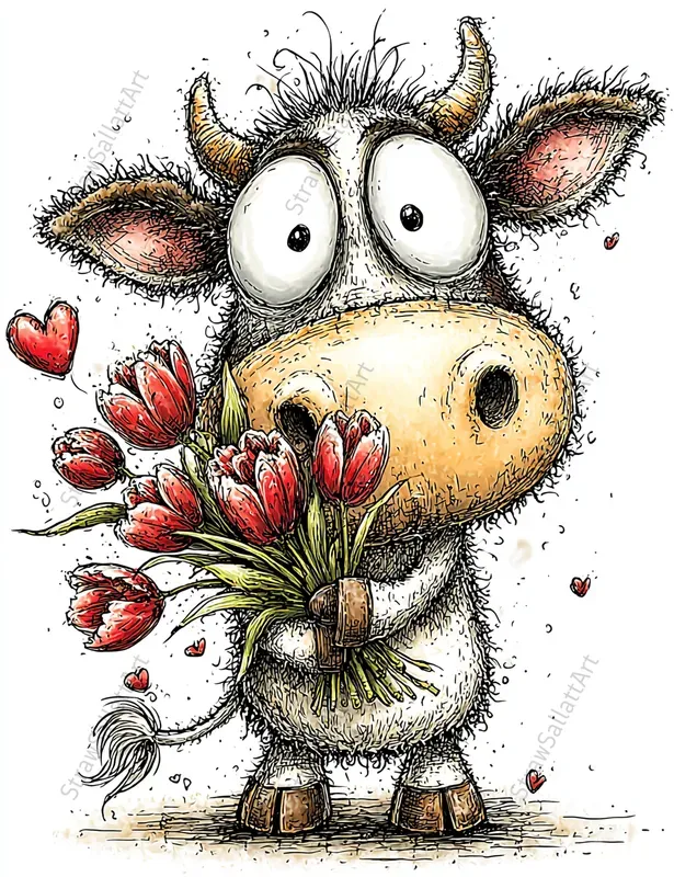 Love Animals Valentine Clipart Postcards