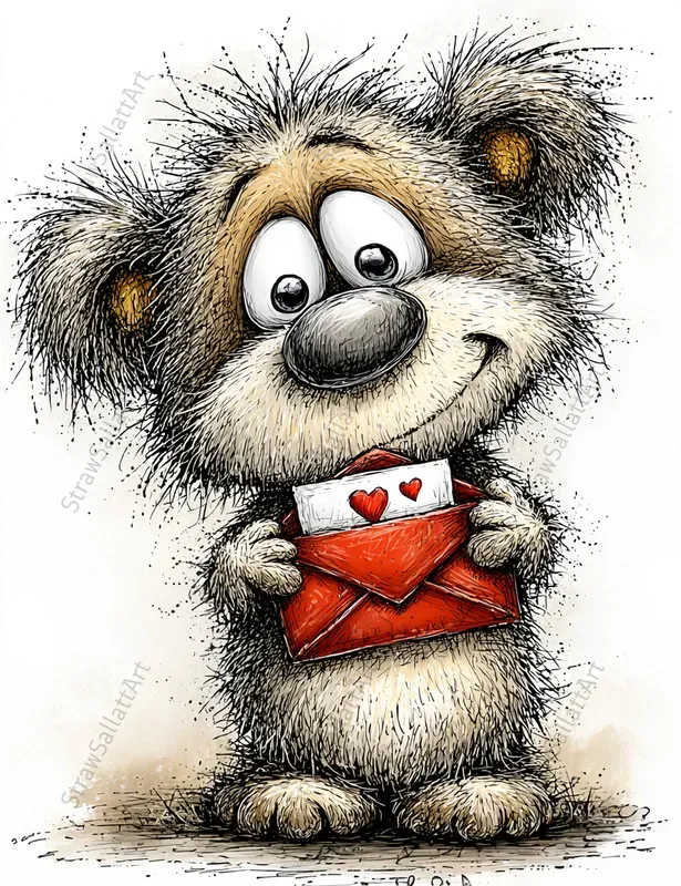 Love Animals Valentine Clipart Postcards