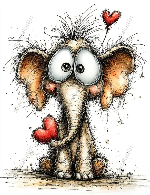 Love Animals Valentine Clipart Postcards