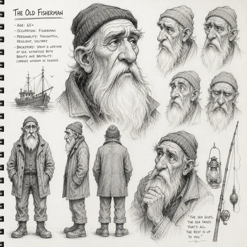 Vintage Pencil Caricature Sketch Sheets