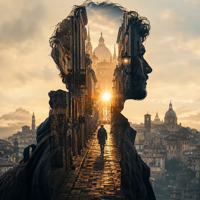 Cinematic Double Exposure Portrait Style