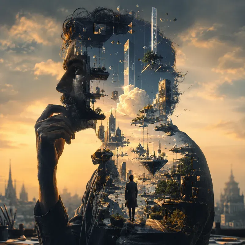 Cinematic Double Exposure Portrait Style