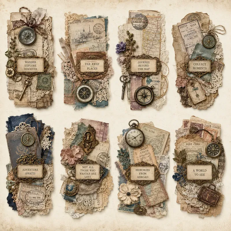Vintage Junk Journal Cluster Labels