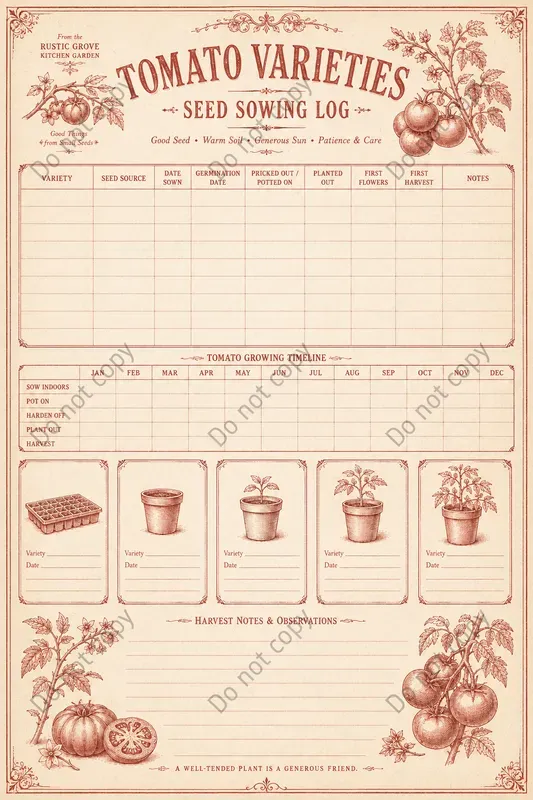 Seed Sowing Log Journal Pages
