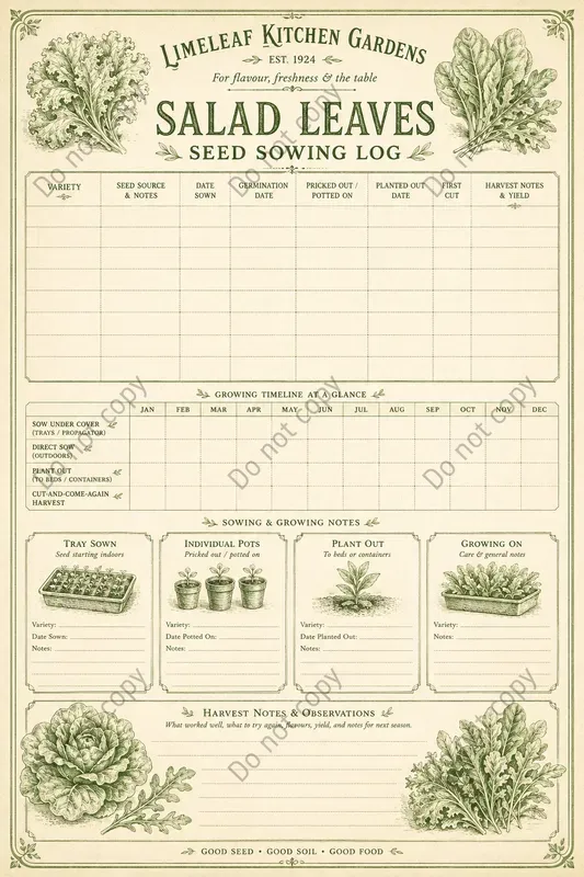 Seed Sowing Log Journal Pages