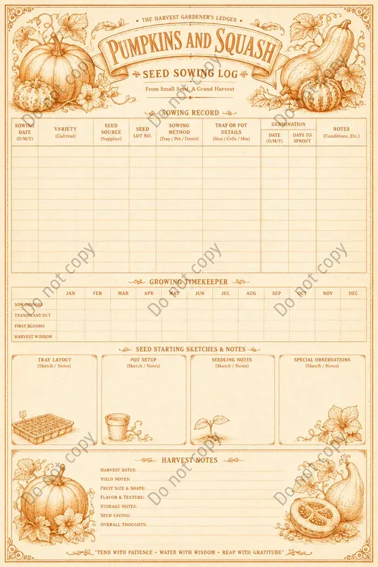 Seed Sowing Log Journal Pages
