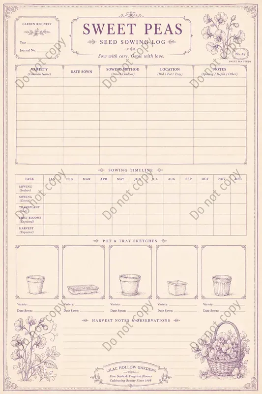 Seed Sowing Log Journal Pages