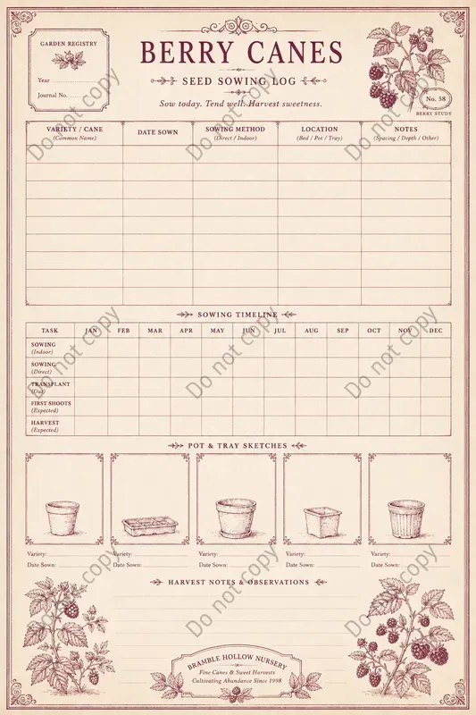 Seed Sowing Log Journal Pages