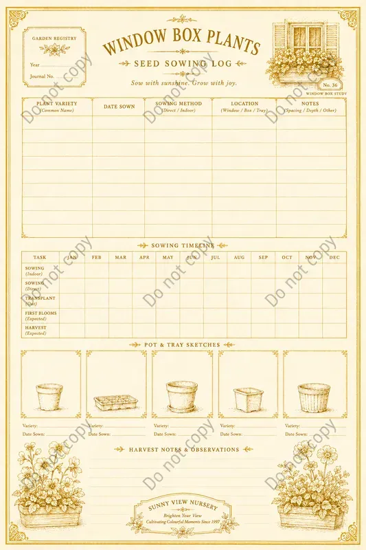 Seed Sowing Log Journal Pages