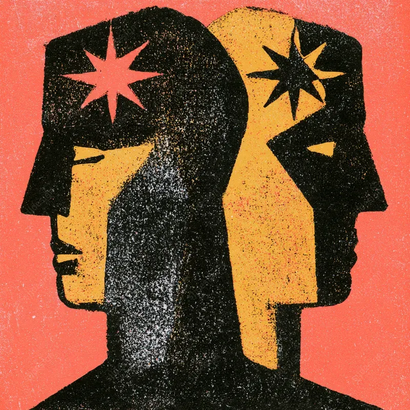 Midcentury Block Print Art