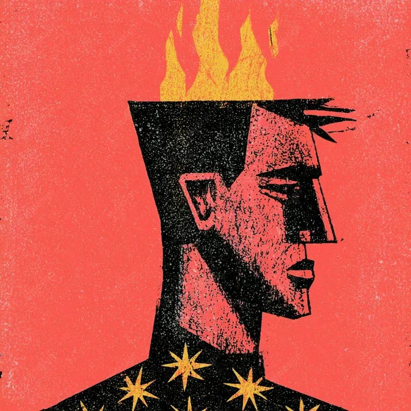 Midcentury Block Print Art