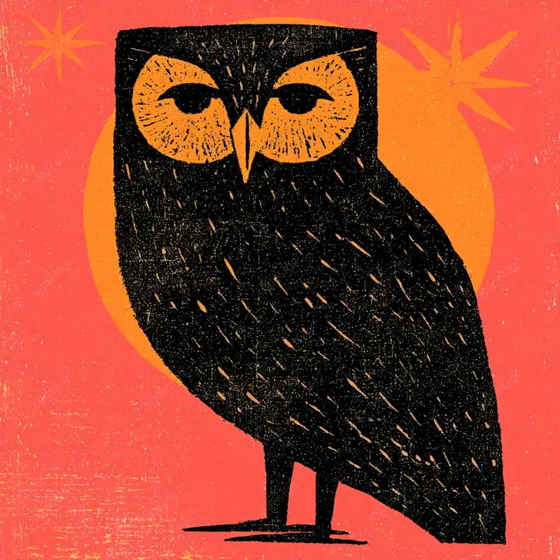Midcentury Block Print Art