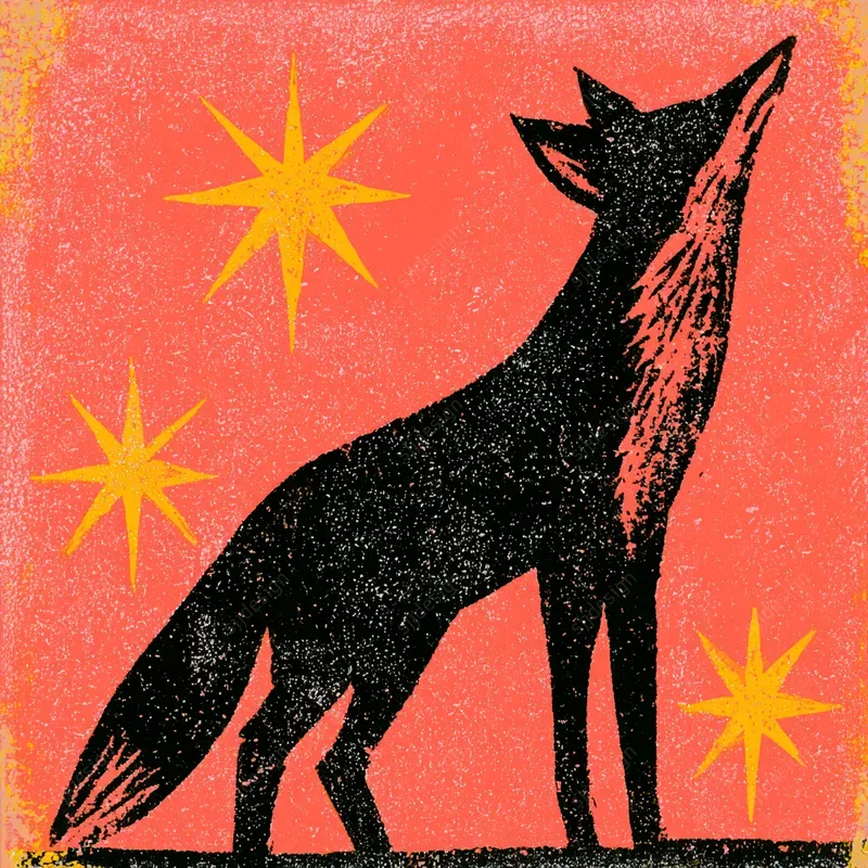 Midcentury Block Print Art