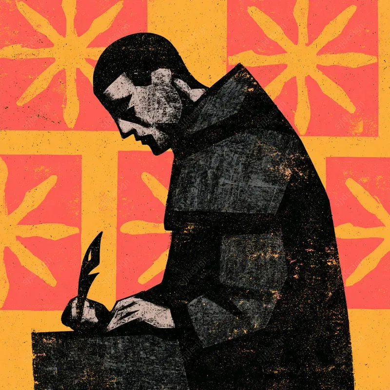 Midcentury Block Print Art