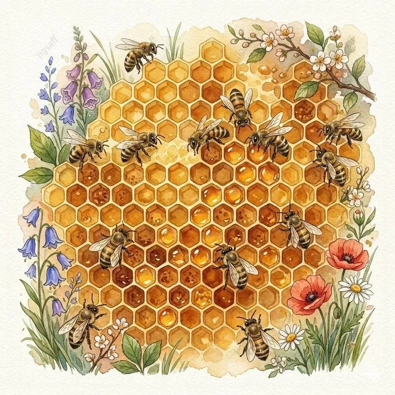 Busy Bees Fairy Tale Watercolor Art