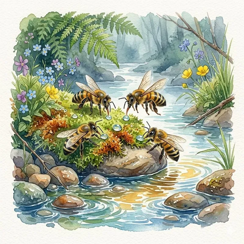 Busy Bees Fairy Tale Watercolor Art