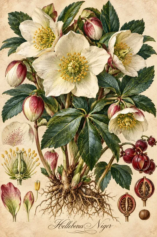 Victorian Xmas Botanical Gallery Posters