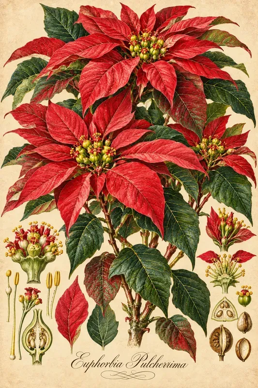 Victorian Xmas Botanical Gallery Posters