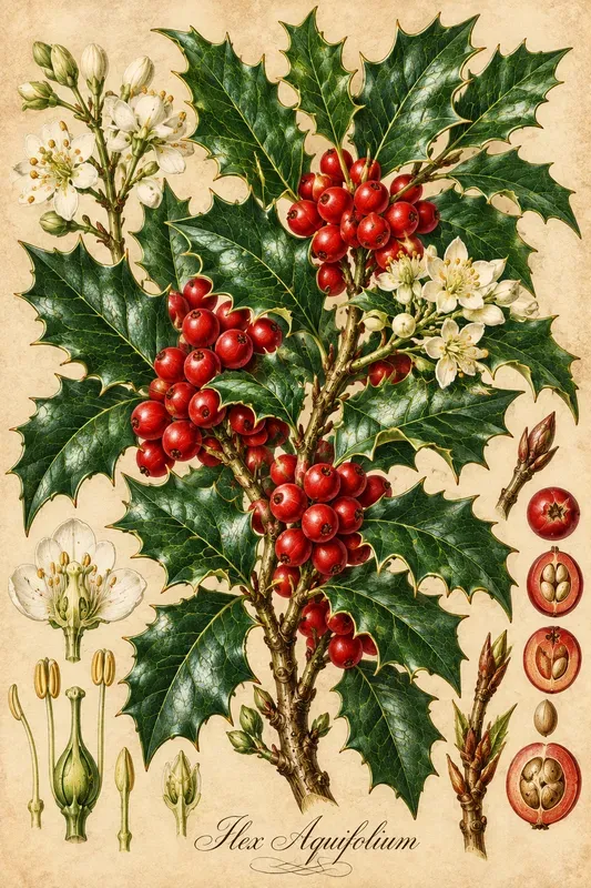 Victorian Xmas Botanical Gallery Posters