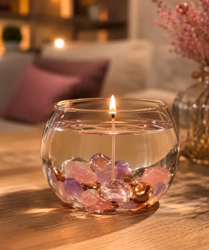 Clean Hyperrealistic Gel Candle Photos