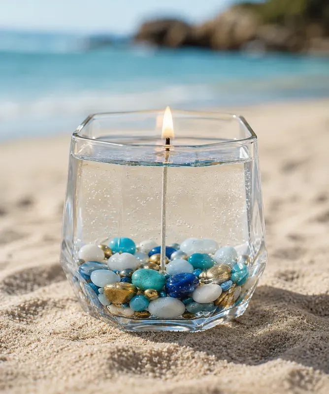Clean Hyperrealistic Gel Candle Photos