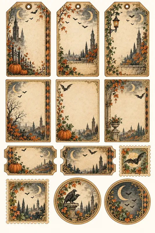 Vintage Halloween Cabinet Ephemera Sets