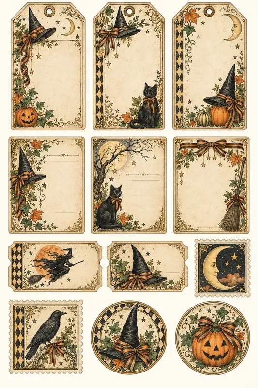 Vintage Halloween Cabinet Ephemera Sets