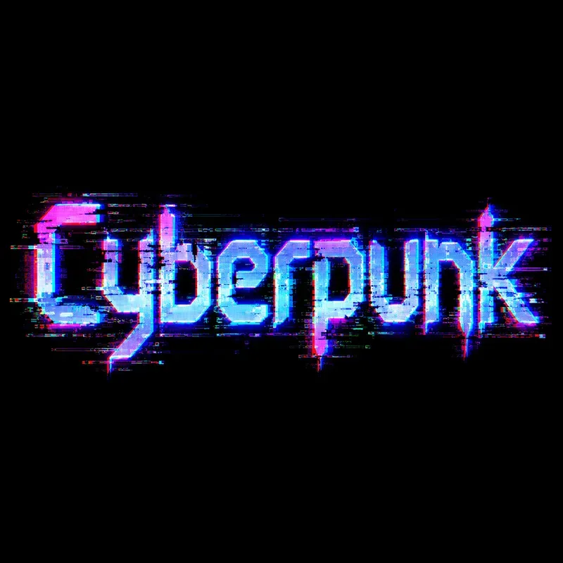 Glitch Cyberpunk Art Typographies