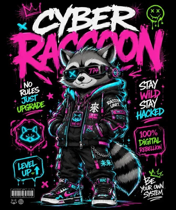 Cute Streetwear Mascot Tshirt Art