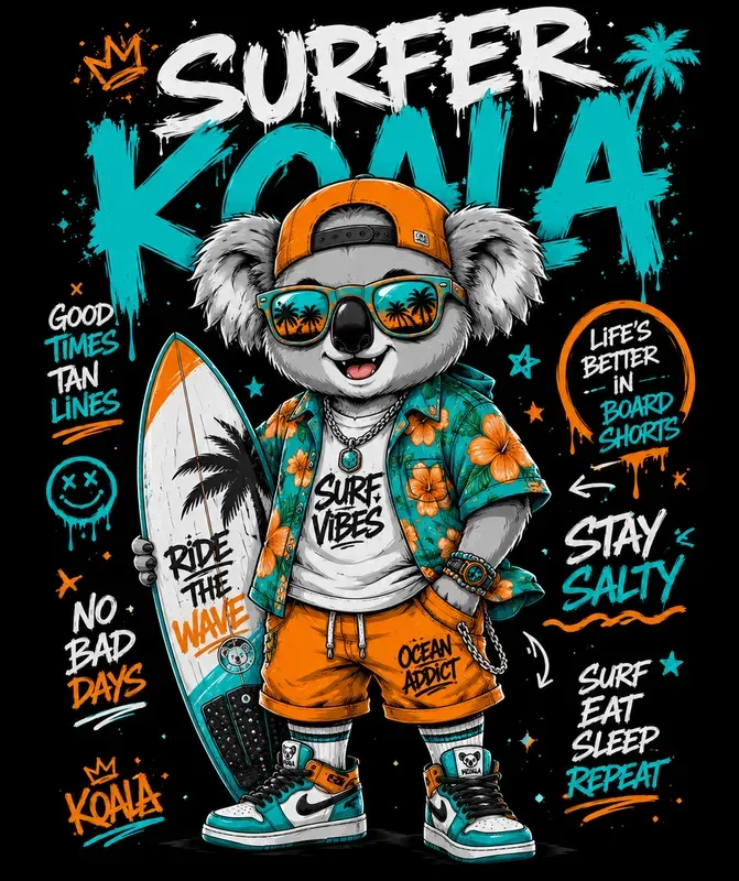 Cute Streetwear Mascot Tshirt Art