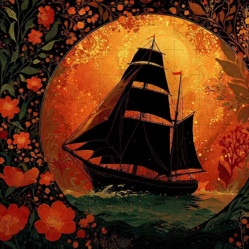 Silkscreen Ornate Ember Glow Prints