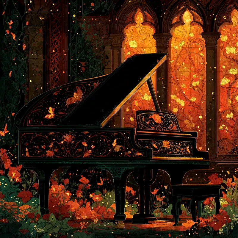 Silkscreen Ornate Ember Glow Prints