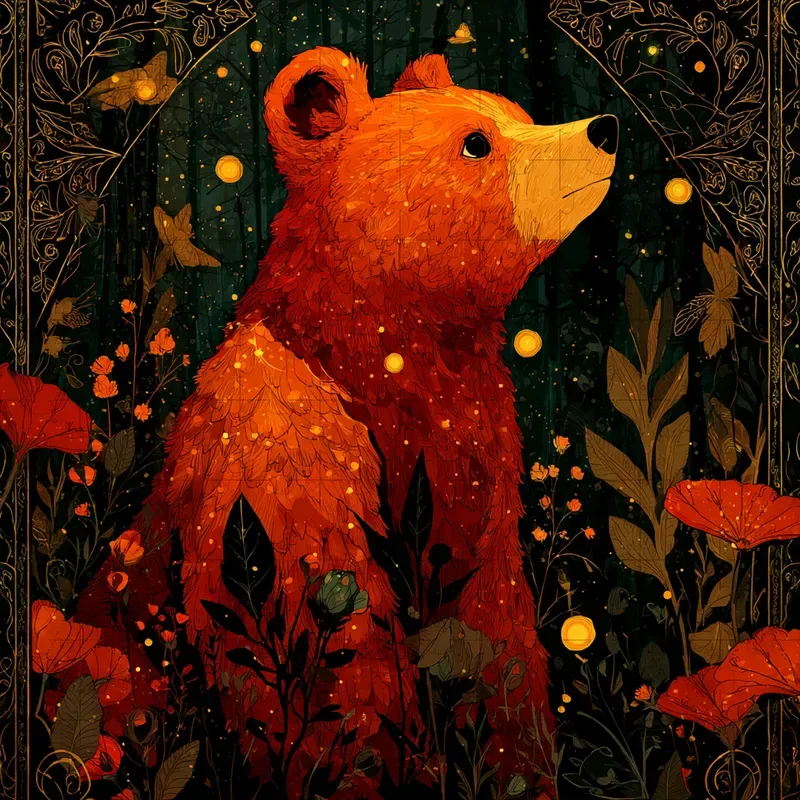 Silkscreen Ornate Ember Glow Prints