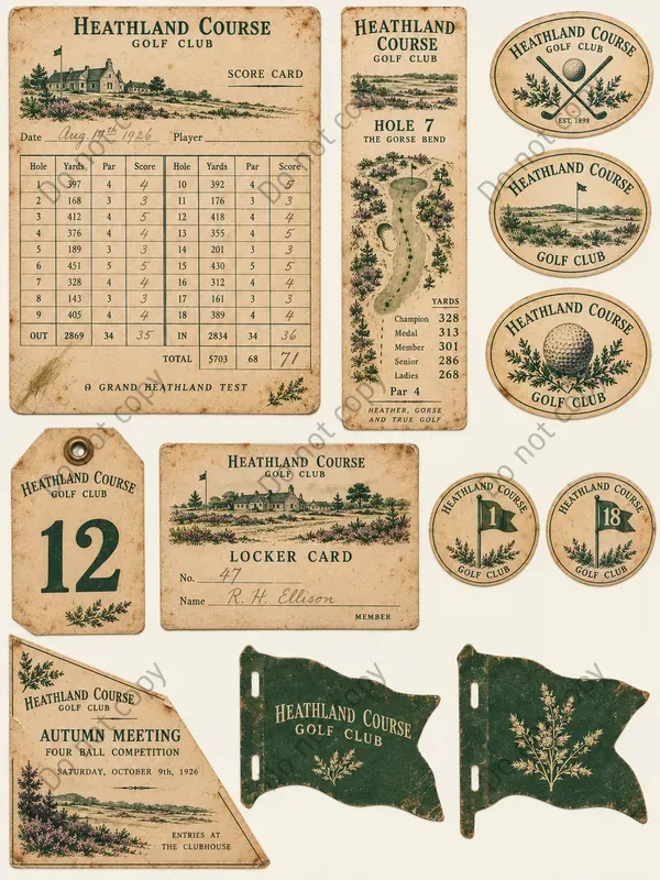 Golf Links Club Ephemera Sheets