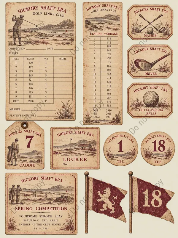 Golf Links Club Ephemera Sheets