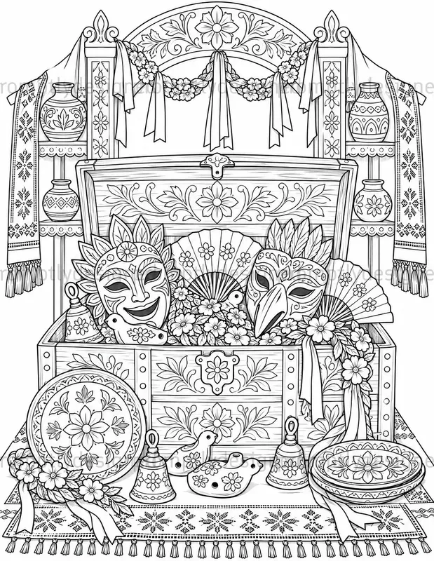Festival Still Life Coloring Pages