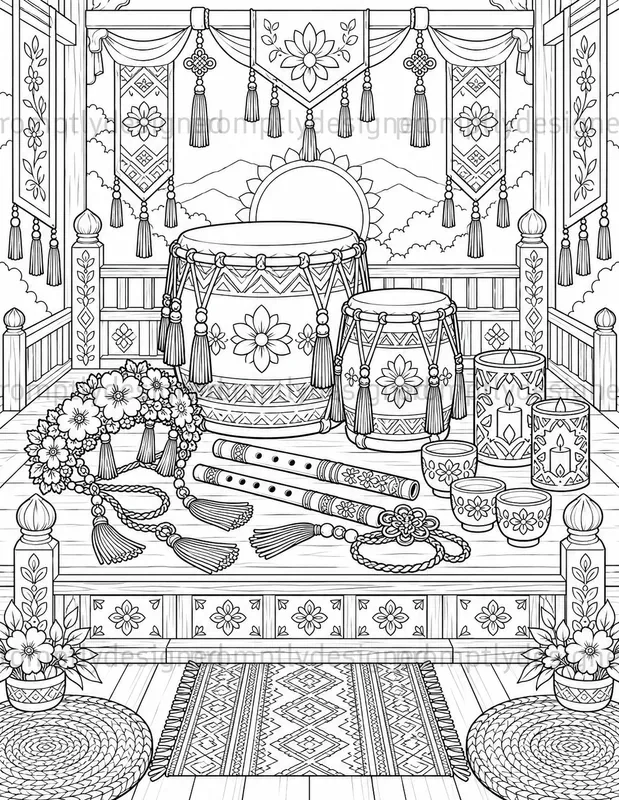 Festival Still Life Coloring Pages