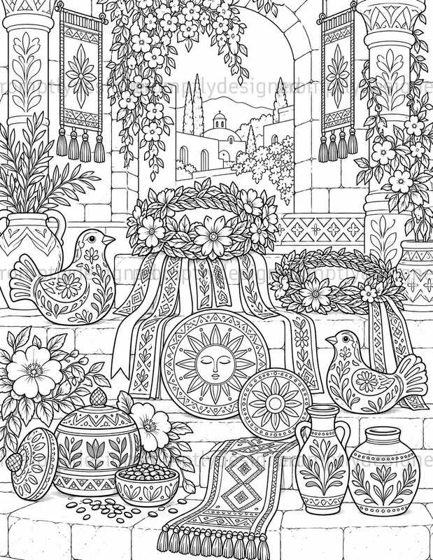 Festival Still Life Coloring Pages