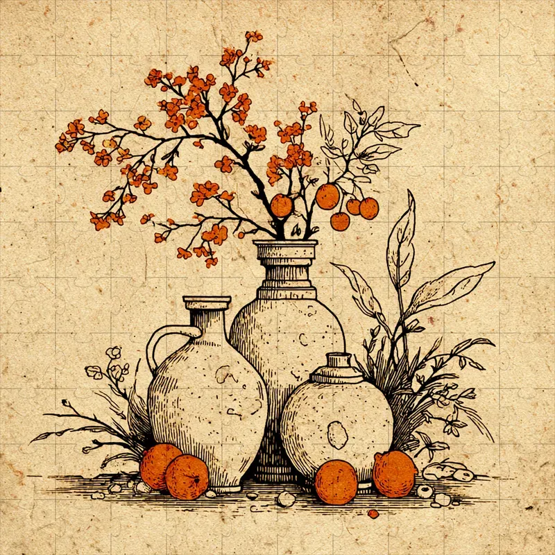 Sepia Ink Parchment Folk Storybooks