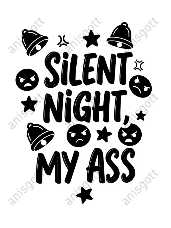 Swear Word Christmas Monochrome Colorings