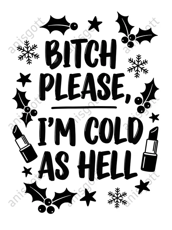 Swear Word Christmas Monochrome Colorings