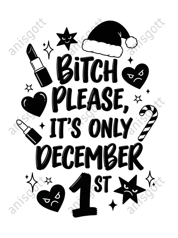 Swear Word Christmas Monochrome Colorings